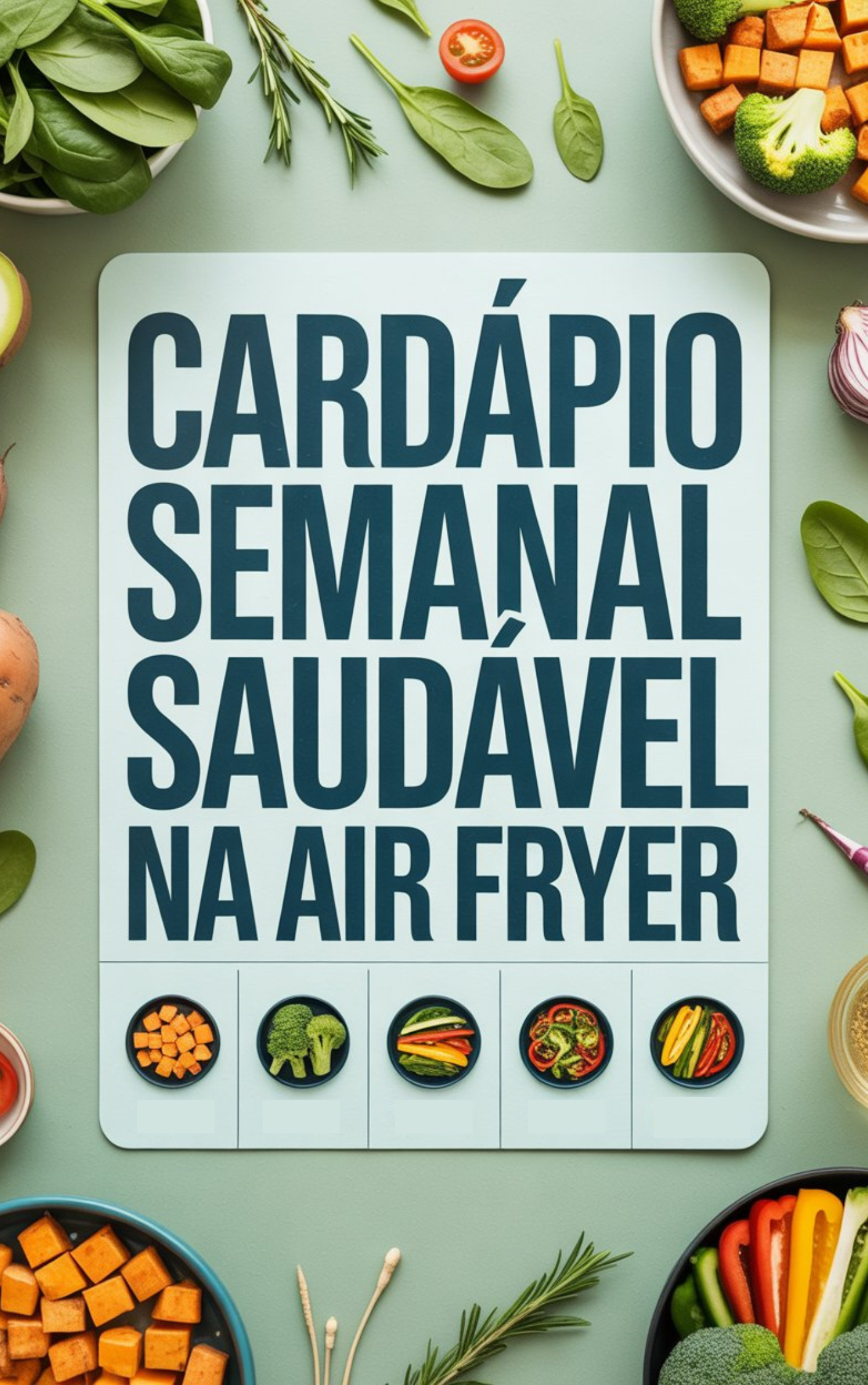 Capa do bônus Cardápio Semanal Saudável na Air Fryer