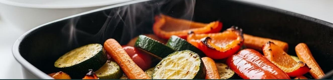 Legumes assados coloridos na Air Fryer